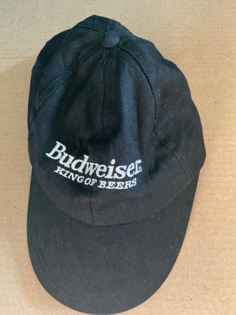 Vintage Black Embroidered Budweiser King of Beers Adjustable Cap